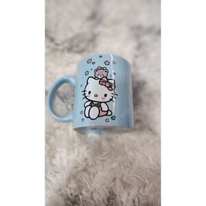Sanrio Hello Kitty Blue Ceramic Coffee Mug Hearts Stars Bear SIL-34783